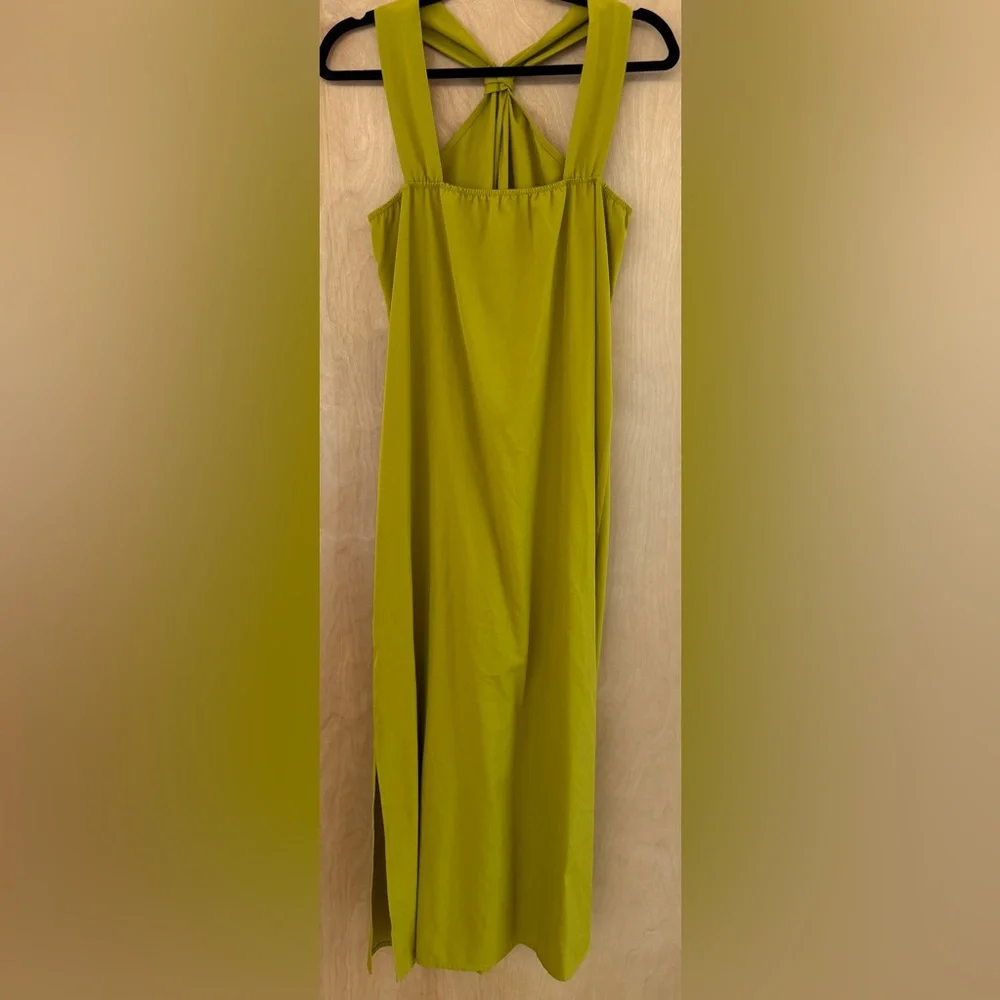 Commense Olive Green Twist-Neck Midi Dress - Picture 8 of 14